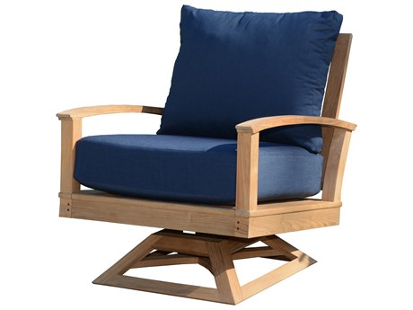Three Birds Casual St. Lucia Teak Deep Seating Swivel Rocker Lounge Chair