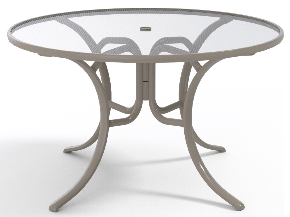 48 round glass table top with umbrella hole