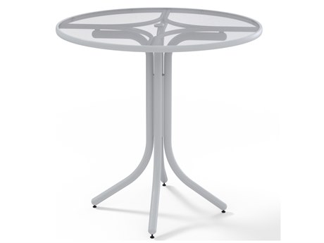 Telescope Casual Glass Top Aluminum 48 Wide Round Dining Table