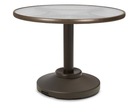 Telescope Casual Glass Top Aluminum 30'' Wide Round Dining Table