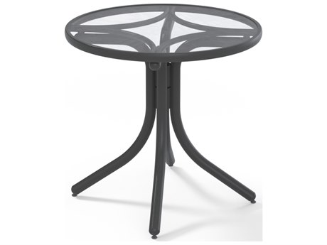 Telescope Casual Glass Top Aluminum 30'' Wide Round Dining Height Table