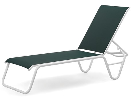 Telescope Casual Quick Ship Gardenella Sling Aluminum Four Position Lay-flat Stackable Chaise Lounge