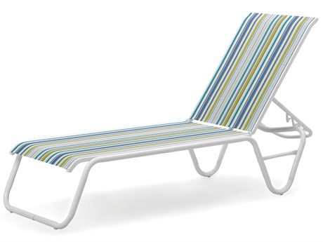 Telescope Casual Quick Ship Gardenella Sling Aluminum Four Position Lay-flat Stackable Chaise Lounge