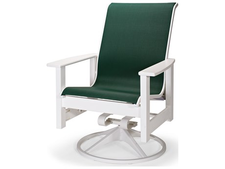 Telescope Casual Leeward Marine Grade Polymer Sling Swivel Rocker Dining Arm Chair