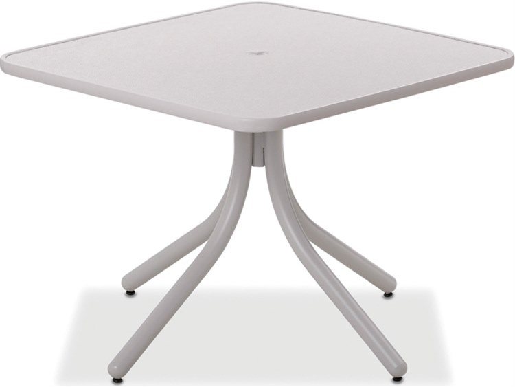 Telescope Casual Value Hammered MGP Square Outdoor Dining Table with Umbrella Hole