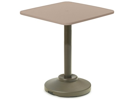 Telescope Casual Value Hammered MGP Square Patio Bar Table with Umbrella Hole