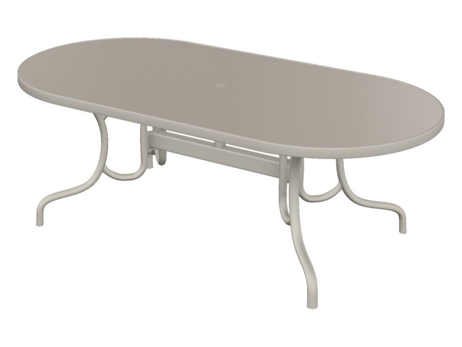 Telescope Casual Cascade MGP 84" x 42" Oval Dining Table with Umbrella Hole