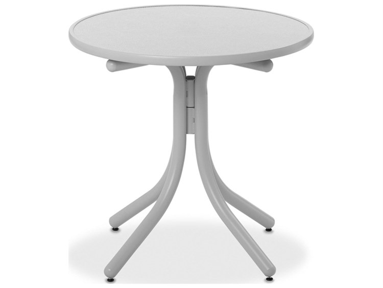 Telescope Casual Value Hammered MGP Round Outdoor Dining Table with Umbrella Hole
