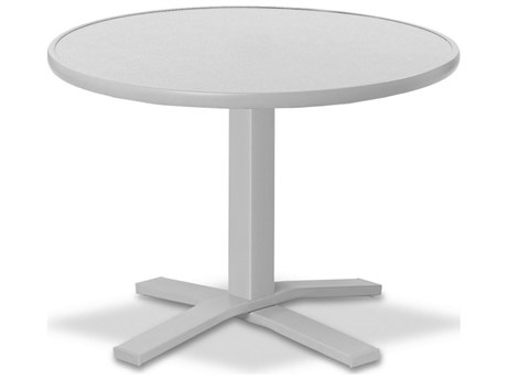 Telescope Casual Value Hammered MGP Round Outdoor Patio Dining Table with Umbrella Hole