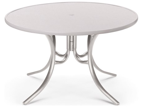 Telescope Casual Value Hammered MGP Round Outdoor Patio Dining Table with Umbrella Hole