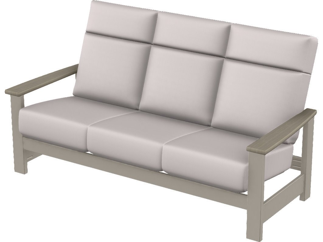 Telescope Casual Leeward Marine Grade Polymer Supreme Cushion Three-Seat Sofa with Polymer Arm