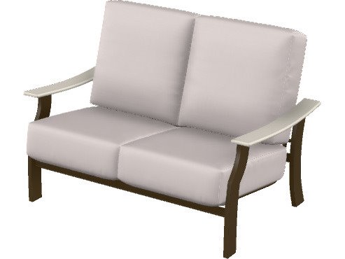 Telescope Casual St. Catherine Marine Grade Polymer Cushion Loveseat with Rustic Polymer Arms