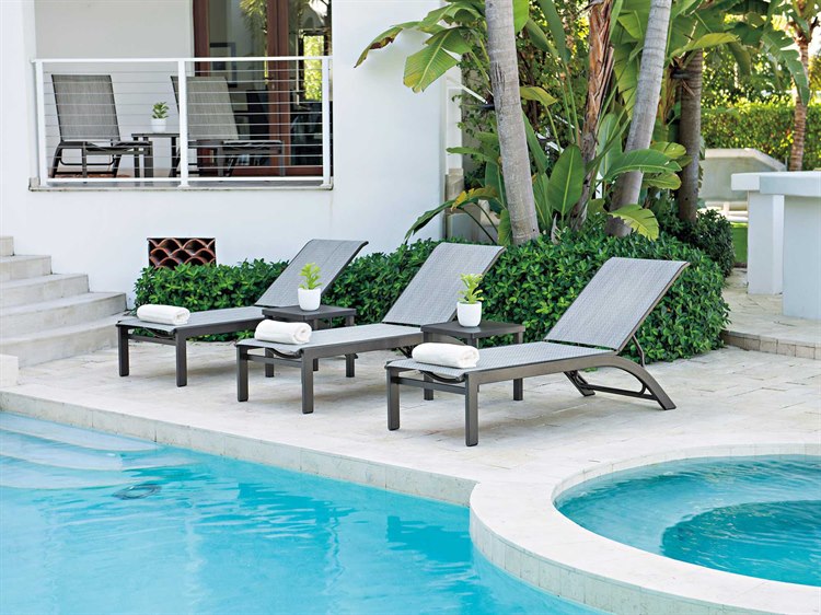 Telescope Casual Kendall Sling Aluminum Outdoor Patio Lounge Set