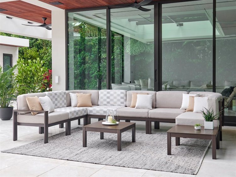 Telescope Casual Larssen Cushion Aluminum Sectional Lounge Set