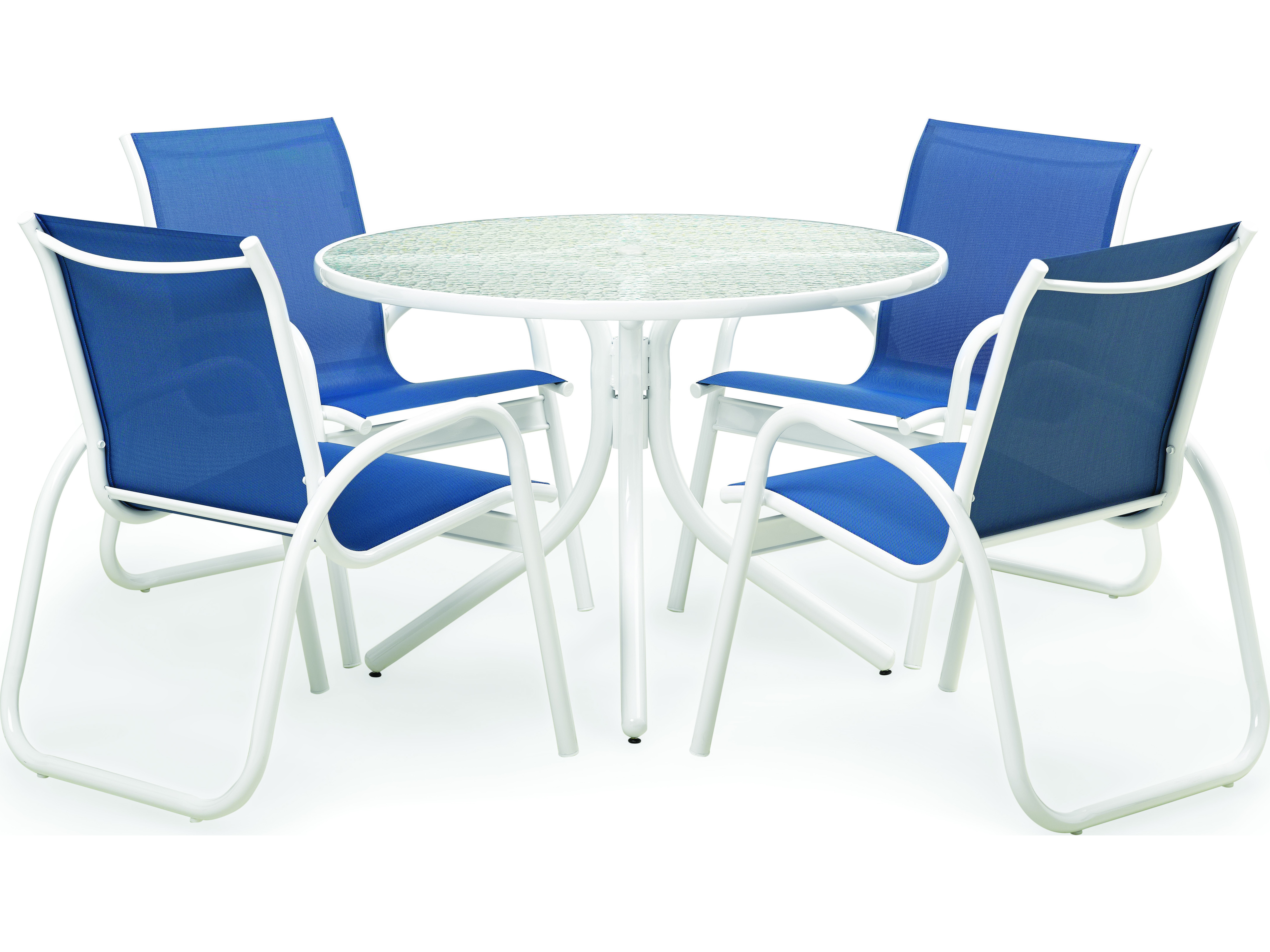 Telescope Casual 5 Piece 42 Round Gardenella Sling Dining Set | SET00901