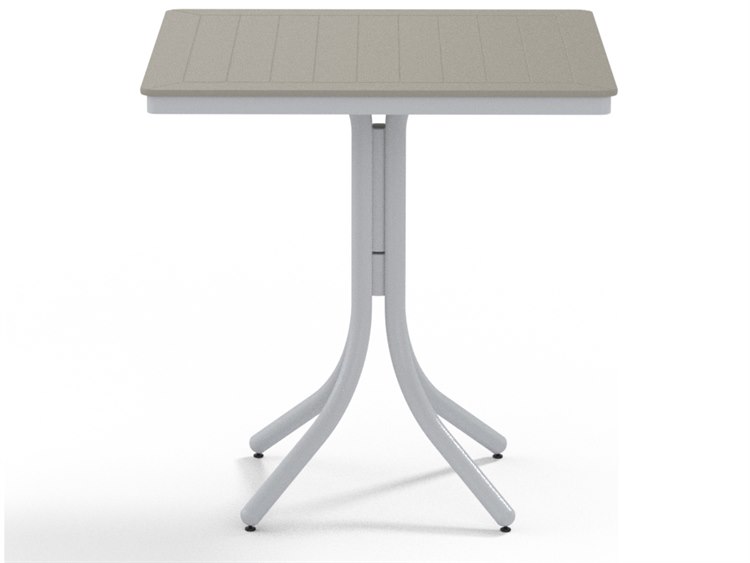 Telescope Casual Marine Grade Polymer Square Outdoor Patio Counter Height Table with Umbrella Hole