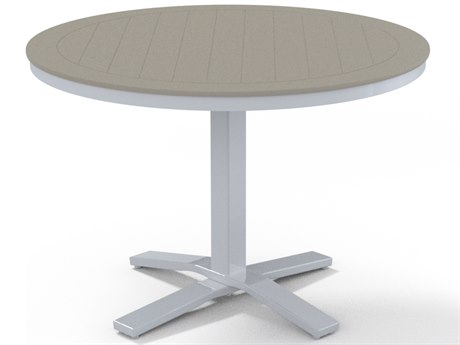Telescope Casual Marine Grade Polymer 42'' Round Pedestal Dining Height Table with Umbrella Hole