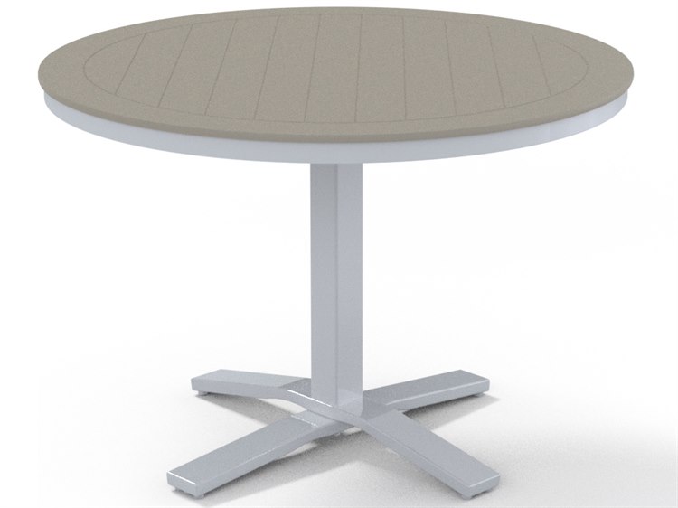 Telescope Casual Marine Grade Polymer 42'' Round Pedestal Dining Height Table with Umbrella Hole