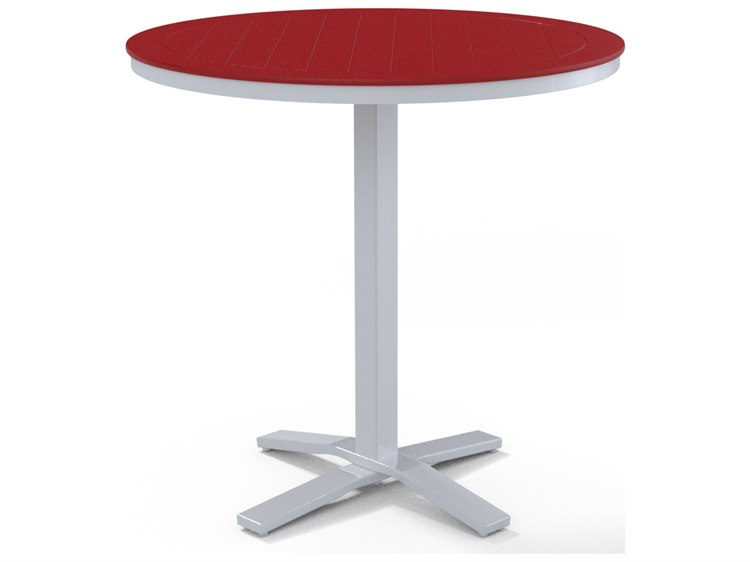 Telescope Casual Round Pedestal Bar Height Table White 3