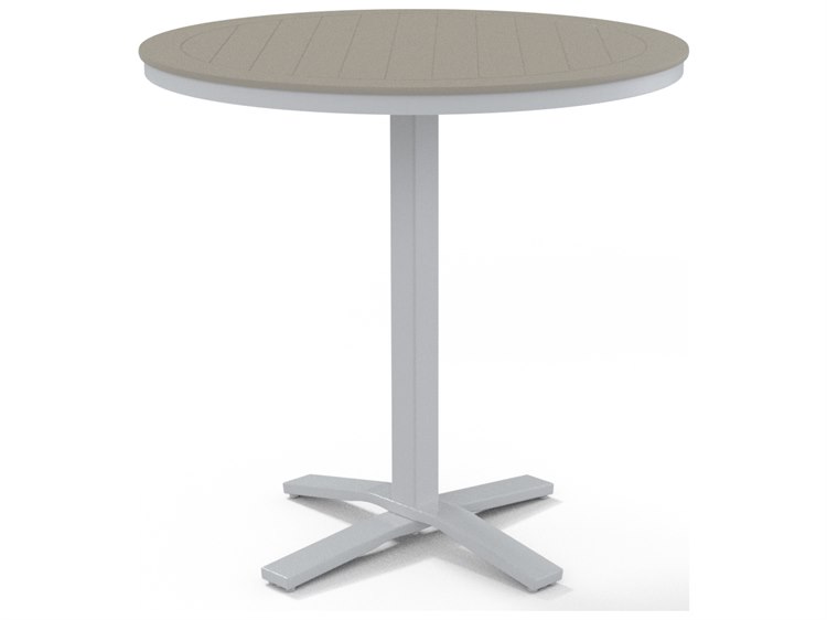 Telescope Casual Round Pedestal Bar Height Table White 4