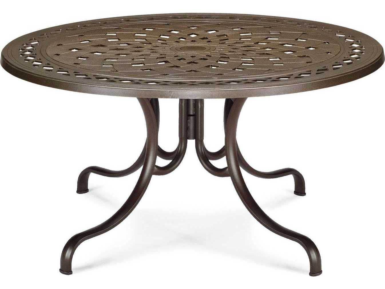 Telescope Casual Cast Aluminum 48 Round Dining Table with 