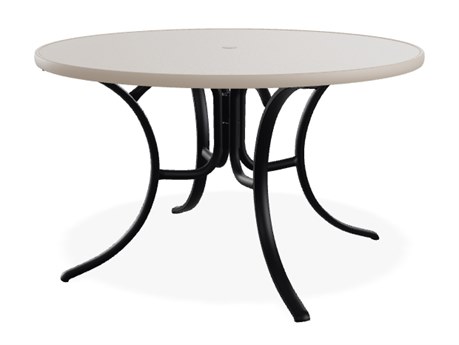 Telescope Casual Value Hammered MGP 48''Wide Round Dining Height Table with Umbrella Hole