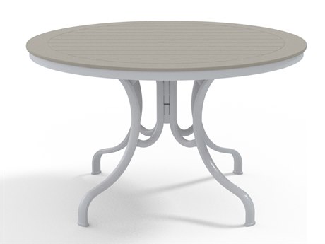 Telescope Casual Marine Grade Polymer 48'' Round Deluxe Dining Height Table with Umbrella Hole