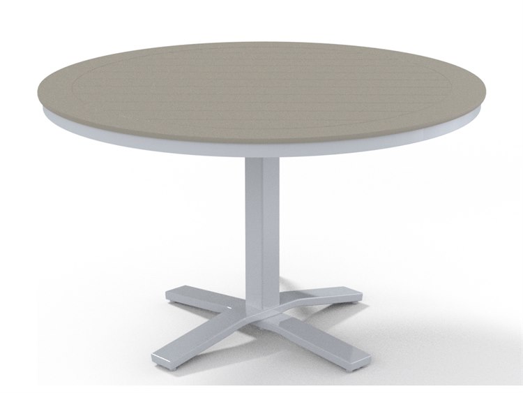 Telescope Casual Marine Grade Polymer 48'' Round Pedestal Dining Height Table with Umbrella Hole