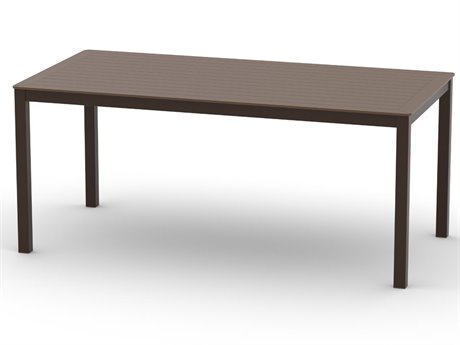 Telescope Casual Marine Grade Polymer Rectangular Bar Height Parson Table with Umbrella Hole