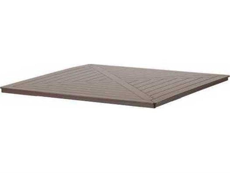 Telescope Casual Marine Grade Polymer Square Table Top with Umbrella Hole