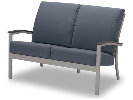 Telescope Casual Bazza Cushion Aluminum Loveseat with Polymer Arms