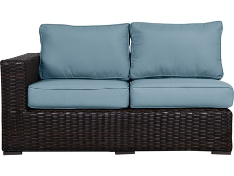 Santa Monica Wicker Rattan Left End of Sectional With Spa Fabric