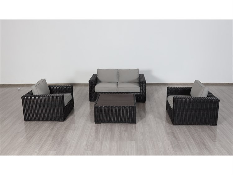 Teva Santa Monica Grey Wicker Rattan Outdoor Lounge Set