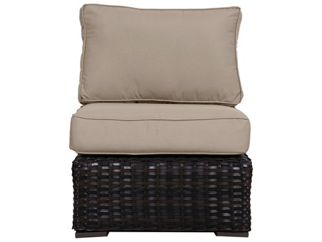 Santa Monica Wicker Rattan Middle of Sectional With Wheat Fabric