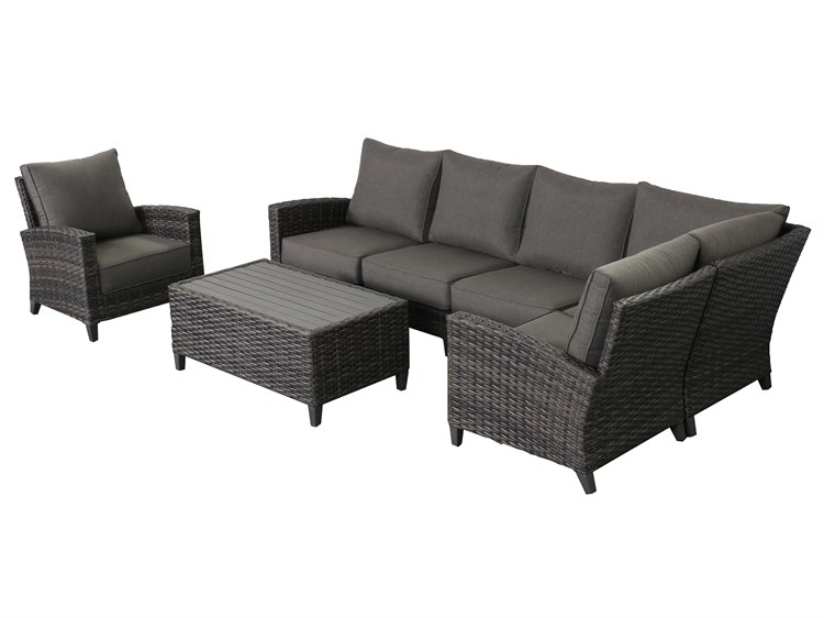 Teva Barbados 5 Piece Sectional Set with Club Chair