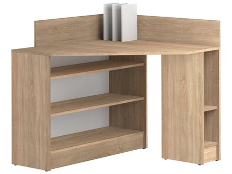 TemaHome Wall Melamine Natural Oak Corner Desk