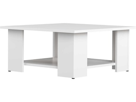 TemaHome Square Wood Melamine White Coffee Table