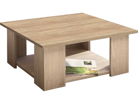 TemaHome Square Wood Melamine Natural Oak Coffee Table