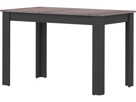 TemaHome Nice Rectangular Wood Melamine Black Concrete Look Dining Table