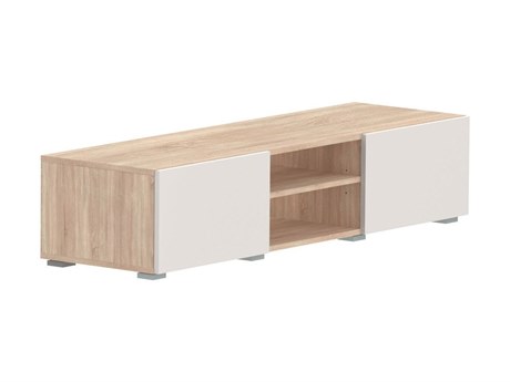 TemaHome Podium 56" Oak Wood Melamine Natural Light Beige TV Stand
