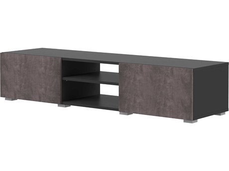 TemaHome Podium 55" Melamine Black Concrete Look TV Stand