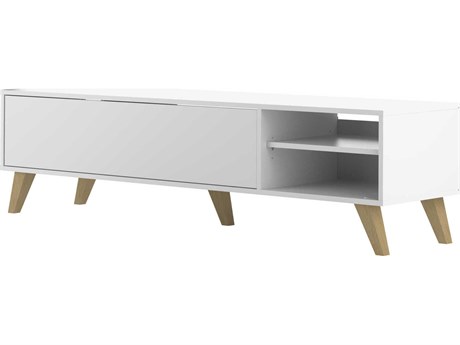 TemaHome Prism 65" Melamine White Beech TV Stand