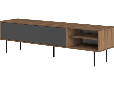 TemaHome Ampere 65" Walnut Wood Melamine Grey TV Stand