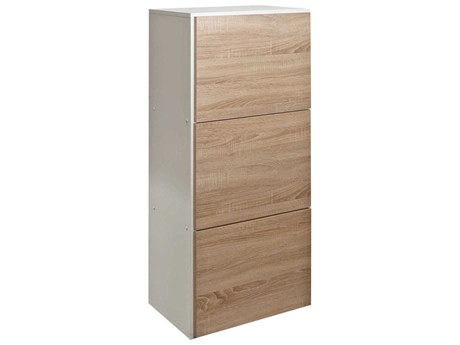TemaHome Bamboo Melamine White Natural Oak Shoe Cabinet