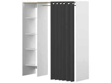 TemaHome Tom Melamine White Dark Grey Wardrobe Armoire