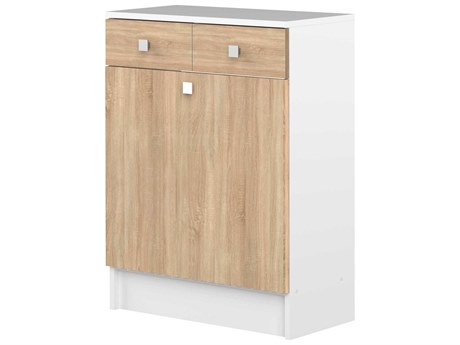 TemaHome Combi Melamine White Natural Oak Wood Accent Chest