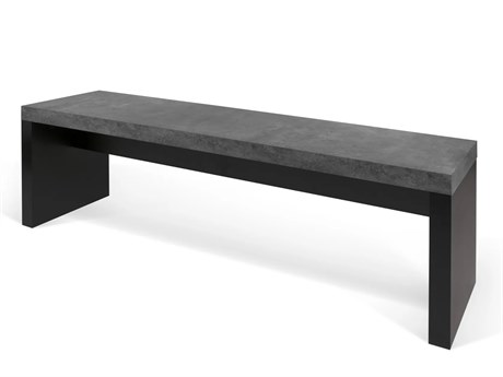 TemaHome Detroit Concrete And Pure Black Gray Accent Bench