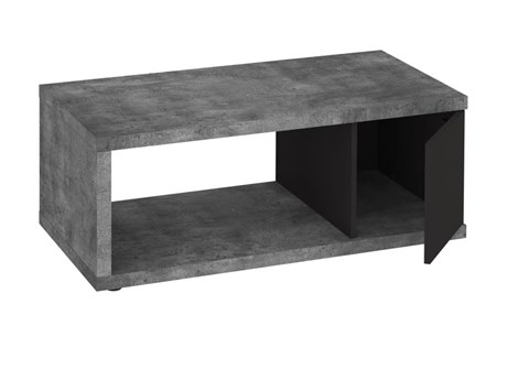 TemaHome Berlin Rectangular Wood Concrete Look Pure Black Coffee Table