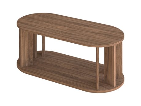 TemaHome Nora Oval Wood Walnut Coffee Table
