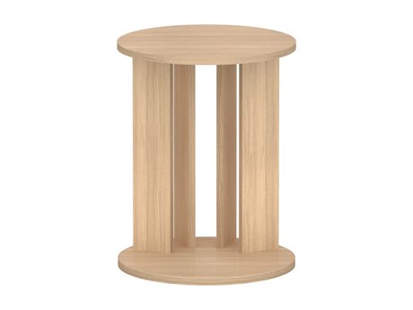 TemaHome Nora Round Wood Light Oak End Table